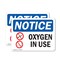 Signmission Oxygen In Use, 14 in W x Rectangle, Plastic OS-2PACK-NS-P-1014-L-16314 - alternate 1